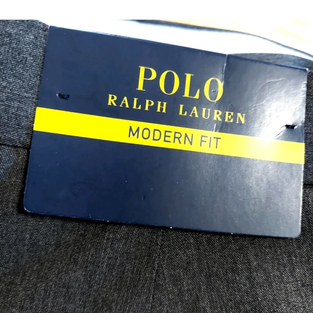 Polo Ralph Lauren Men Pants Size 37 Charcoal Gray Suit Trousers Unhemmed New